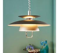 Lindby lampada a sospensione Nadija, grigia, 43 cm, regolabile in altezza, E27 LINDBY