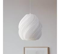 Lindby Lampada a sospensione Nuvia, Ø 30 cm, bianco, stampa 3D LINDBY