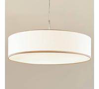 Lindby Lampada a sospensione Sebatin, Ø 50 cm, beige, tessuto, E27 LINDBY