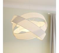 Lindby lampada a sospensione Simaria, bianca, tessuto, Ø 60 cm, E27 LINDBY