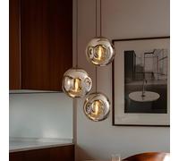 Lindby lampada a sospensione Valentina, E27, Ø 49 cm, grigio fumo, vetro LINDBY