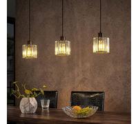 Lindby lampada a sospensione Vella, trasparente, vetro, 83 cm, a 3 luci LINDBY