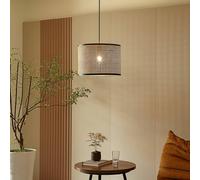 Lindby lampada a sospensione Yaelle, Ø 40 cm, rattan, nero, E27 LINDBY