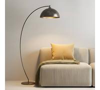 Lindby lampada ad arco Jonera, grigio, metallo, E27, altezza 185 cm LINDBY