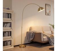 Lindby lampada ad arco Lennart, ottone, regolabile in altezza, E27 LINDBY