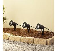 Lindby lampada con picchetto Thorgal, Ø 9,8 cm, nero, set da 3 LINDBY