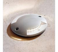 Lindby Lampada da incasso per pavimento a LED Nandita, Ø 10 cm, argento, IP65 9949043
