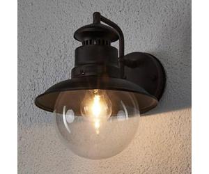 Lindby Lampada da Parete per Esterno Vintage Industriale in Ferro battuto, Applique Retrò Rustica Stile Edison Effetto Antico Bronzo Ruggine Luce Giardino E27 26 x 22cm IP44
