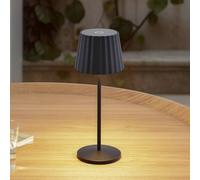 Lindby Lampada da tavolo LED a batteria Esali, nera, metallo, IP65 LINDBY