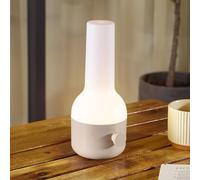 Lindby lampada da tavolo LED a batteria Isaline, beige, dimmerabile, IP44 LINDBY
