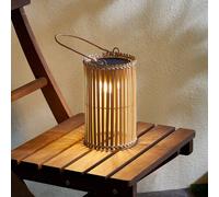Lindby Lampada da tavolo LED Amaria, bambù, Ø 12 cm LINDBY