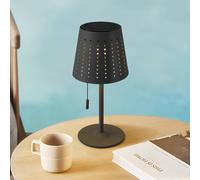 Lindby Lampada da tavolo LED Hilario, nero, ferro, batteria ricaricabile LINDBY