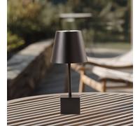 Lindby Lampada da tavolo ricaricabile a LED Janea CUBE, nero, metallo LINDBY