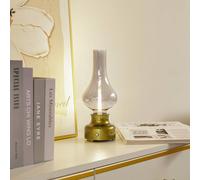 Lindby Lampada da tavolo ricaricabile a LED Maxentius, verde, vetro, dimmer LINDBY