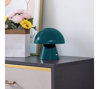 Lindby Lampada da tavolo ricaricabile a LED Nevijo, petrolio, Ø18cm, USB, LINDBY