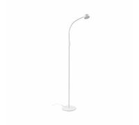 Lindby Lampada da terra a LED 'Maori' dimmerabile, stile moderno, ideale per ufficio, bianco, opale, metallo