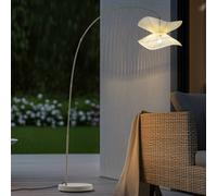 Lindby lampada da terra da esterno Valdorin, beige, 199 cm, IP44 LINDBY
