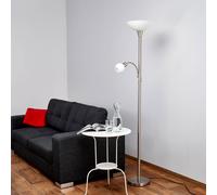 Lindby lampada da terra Elaina, 180 cm, color nichel, lampada da lettura LINDBY
