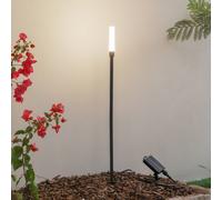 Lindby Lampada LED solare Balian, nera, alluminio, 3.000 K LINDBY