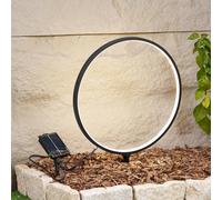 Lindby lampada LED solare con picchetto Syrene, 45 cm, nera, alluminio LINDBY