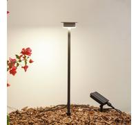 Lindby Lampada LED solare Lyris, nera, alluminio, 3.000 K LINDBY