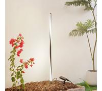 Lindby Lampada LED solare Sabriel, diritta, nera, alluminio, 3000K LINDBY