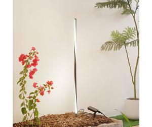 Lindby Lampada LED solare Sabriel, diritta, nera, alluminio, 3000K LINDBY