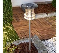 Lindby Lampada LED solare Sumaya, acciaio inox, altezza 65 cm, picchetto LINDBY