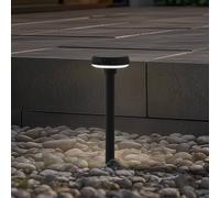 Lindby Lampada solare LED con picchetto Brinca, nera, PC, sensore LINDBY