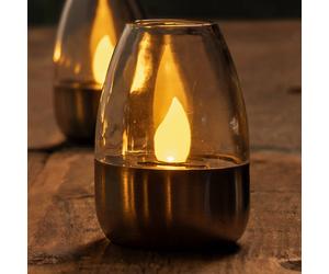 Lindby lampade da tavolo LED solari Pedas, set da 10, grigio LINDBY