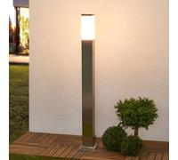 Lindby Lampioncino da Giardino Paletto Luminoso Segnapassi Acciaio Inox Esterno 90 cm, E27 Illuminazione Aiuole Sentieri Cortile Luci Led