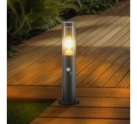 Lindby lampioncino da terra Statius, antracite, ferro, sensore, 45 cm LINDBY