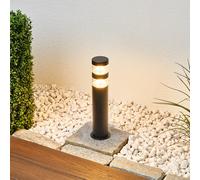 Lindby lampioncino LED Lanea, 40 cm, nero, acciaio inossidabile, IP44 LINDBY