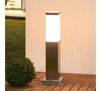 Lindby lampioncino Lorian, altezza 45 cm, acciaio inossidabile, IP44 LINDBY