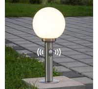 Lindby Lampioncino Vedran, 45 cm, acciaio inox, sensore LINDBY