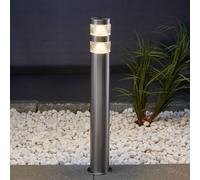 Lindby Lampione a LED Lanea, 60 cm, grigio, acciaio inossidabile, IP44 LINDBY