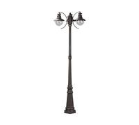 Lindby Lampione da esterni 'Eddie' dimmerabile (Country) colore Marrone (3 luci, E27) Candelabro, lampada da esterni