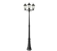 Lampada da esterno Lindby Nane, 217 cm, nera, resistente all'acqua di mare, E27 LINDBY