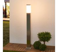 Lampione Lindby Lorian, altezza 100 cm, acciaio inossidabile, IP44 LINDBY