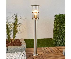 Lindby Lampione Noemi, grigio, acciaio inox, 80 cm, IP44 LINDBY