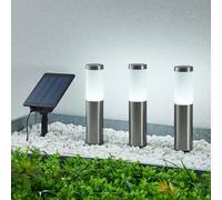Lindby Lexiane lampade LED solari, set da 3, acciaio inossidabile LINDBY