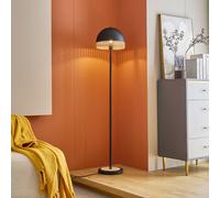 Lindby Lonnaris piantana con rattan, nero LINDBY