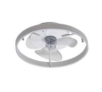 Lindby Lucande Ventilatore da Soffitto con Luce, Plafoniera Moderna Led 3 Pale Lampadario Camera Letto Salotto di Design Rotonda CCT Ø50 Bianco