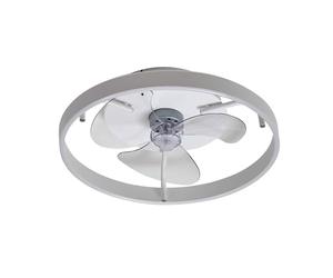 Lindby Lucande Ventilatore da Soffitto con Luce, Plafoniera Moderna Led 3 Pale Lampadario Camera Letto Salotto di Design Rotonda CCT Ø50 Bianco