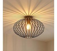 Lindby Maivi plafoniera, nero, 40 cm, ferro, gabbia LINDBY