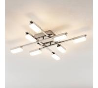 Lindby Mally plafoniera LED cromata, 8 luci LINDBY
