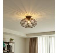 Lindby Nahele plafoniera, marrone, metallo, Ø 40 cm, E27 LINDBY