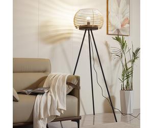 Lindby Piantana Ediz, nero, legno, altezza 159 cm, E27 LINDBY