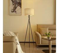 Lindby piantana Soula, Ø 40 cm, beige, plastica, E27 LINDBY