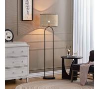 Lindby piantana Yaelle, altezza 146 cm, rattan, nero, E27 LINDBY